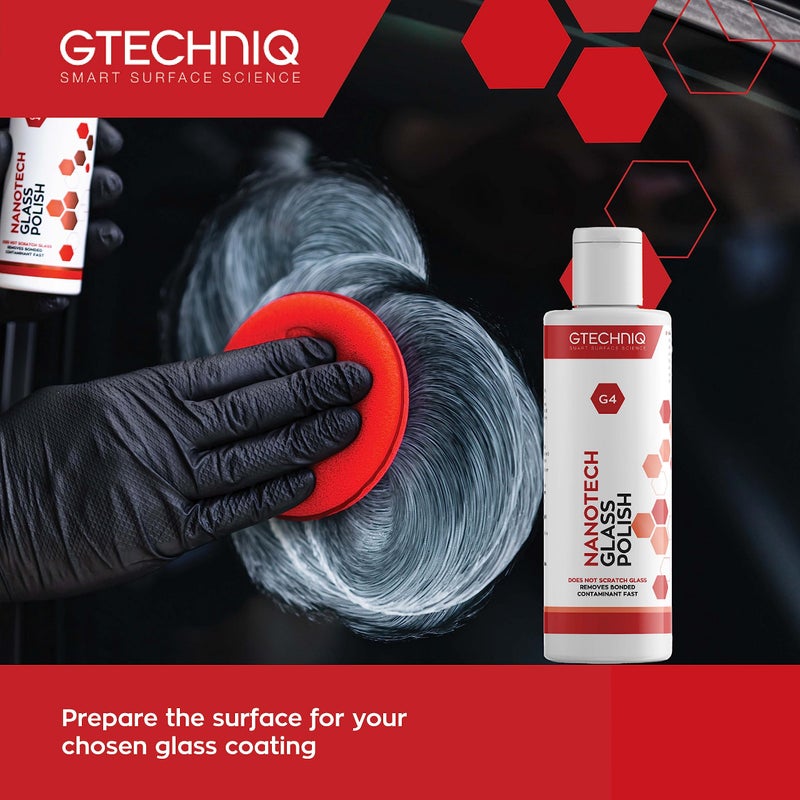 Gtechniq G4 Nanotech Windshield Polish, 3.4 fl oz | Removes Stubborn Dirt and Grime, Removes Water Spots and Tarnishes, Clinically Clean Smear and Scratch-Free Finish - Image 2